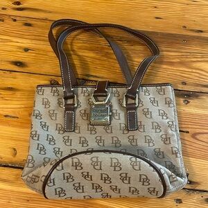 Dooney & Bourke Brown Signature Canvas Small Bucket Bag